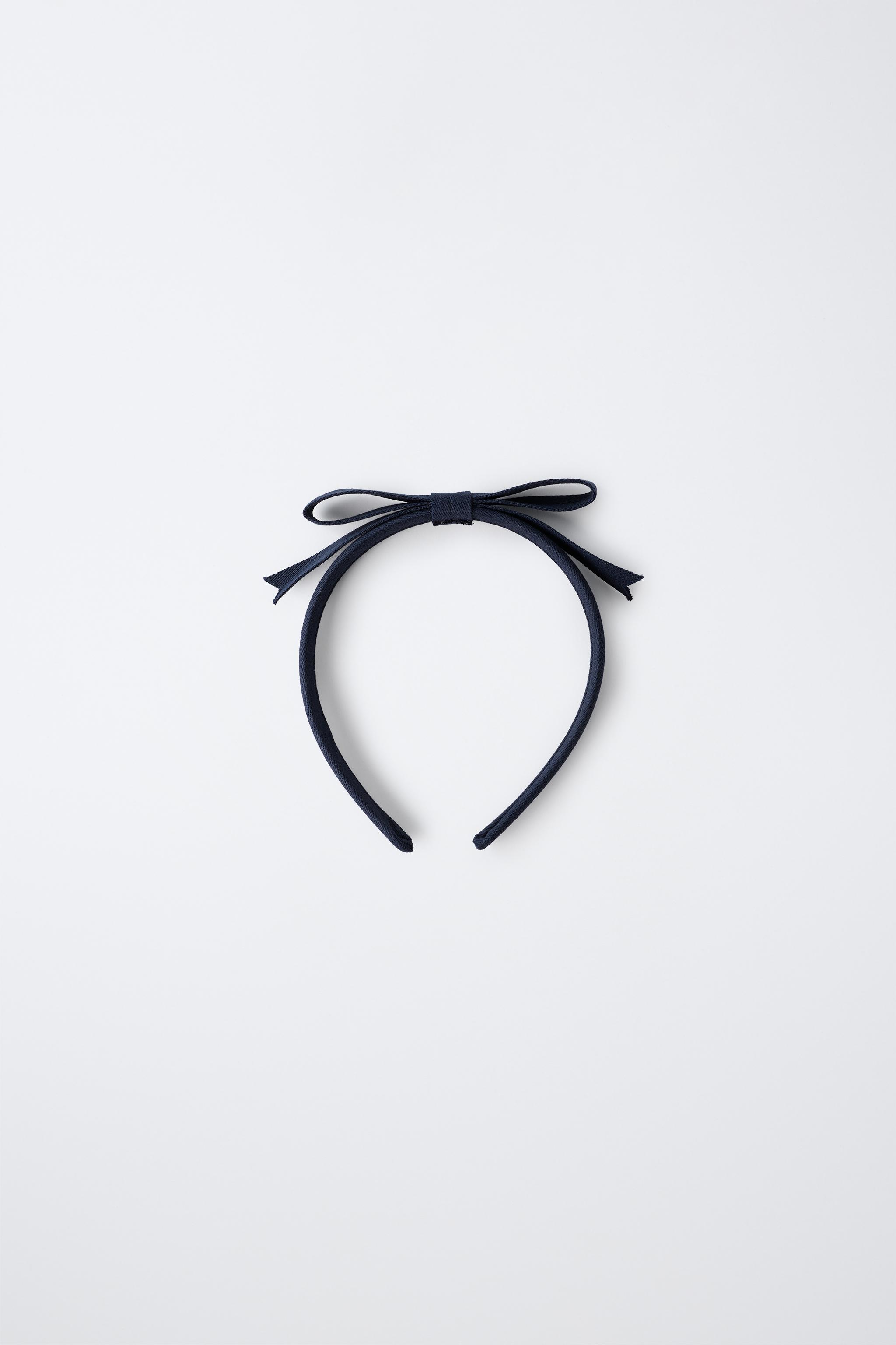 BOW APPLIQUÉ HEADBAND — Navy blue