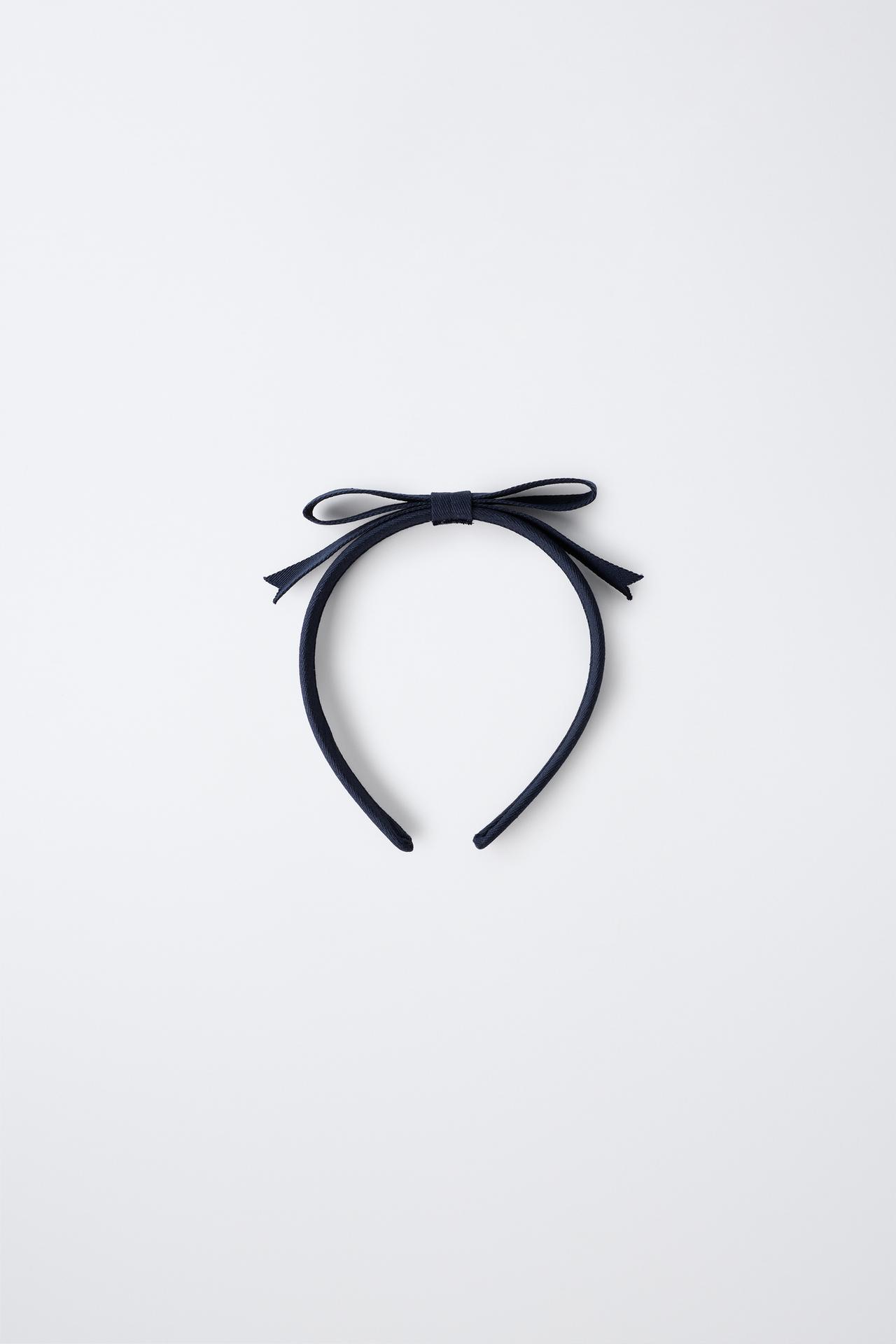 BOW APPLIQUÉ HEADBAND — Navy blue