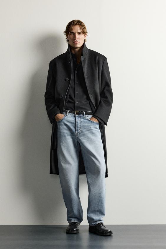 RELAXED FIT HIGH NECK COAT - Black by Zara - Image 0