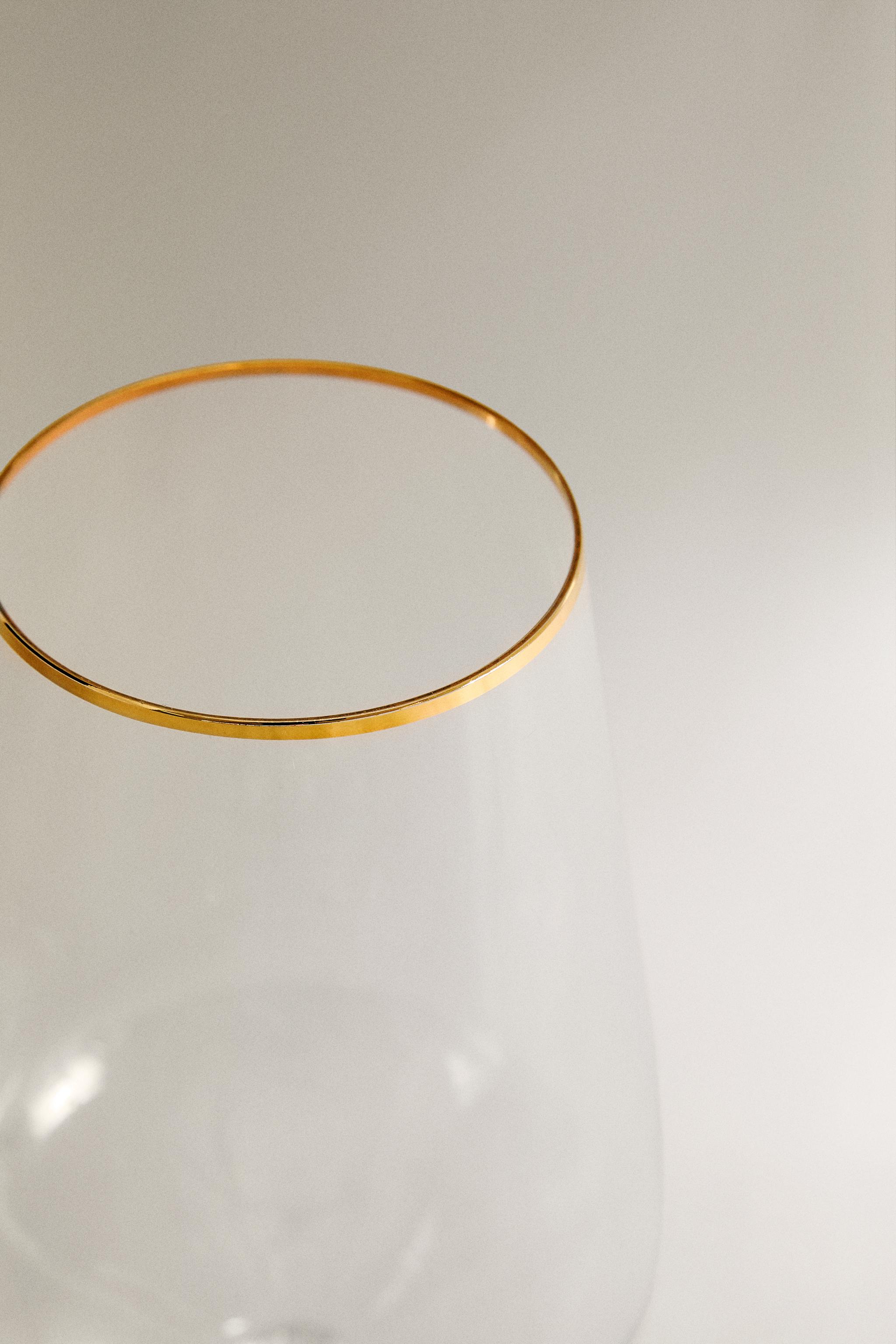 ボヘミアクリスタル製 ゴールドエッジ グラス - ゴールド | ZARA Japan