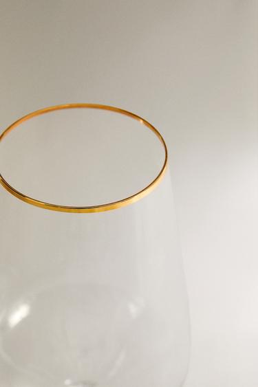 BOHEMIA CRYSTAL GLASS WITH GOLD RIM - Gold by Zara - Image 5