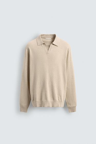 ÚPLETOVÁ POLOKOŠILE REGULAR FIT - Přírodní od Zara