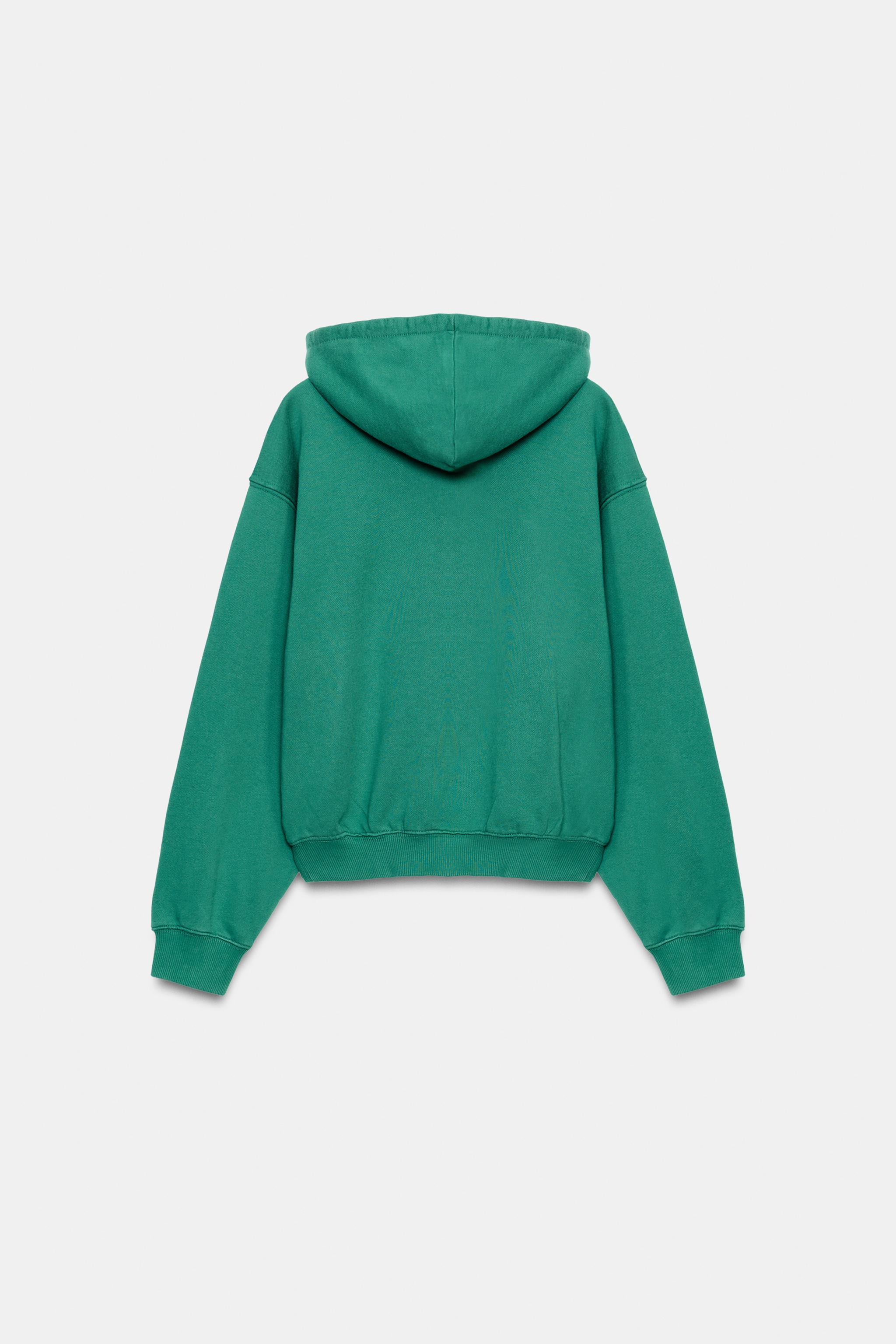 Zara FRUIT OF THE LOOM™ KONTRAST KAPÜŞONLU SWEATSHIRT görsel 3