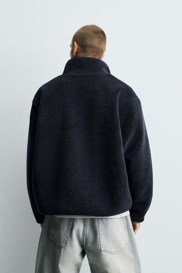VESTE EFFET MOUTON BIMATIÈRE - Bleu marine de Zara - Image 2
