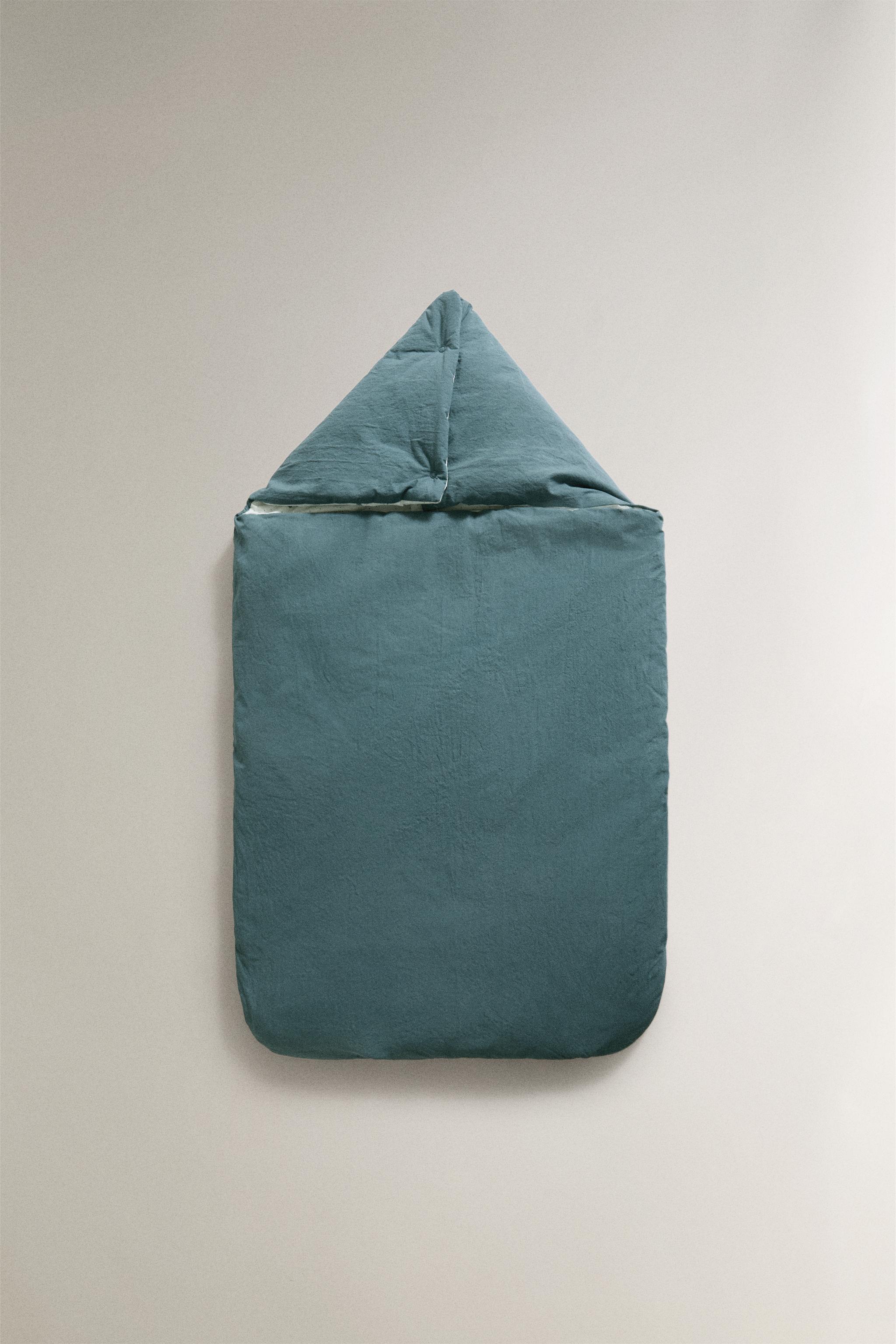 COTTON LEAF CARRYCOT BABY WRAP — Blue