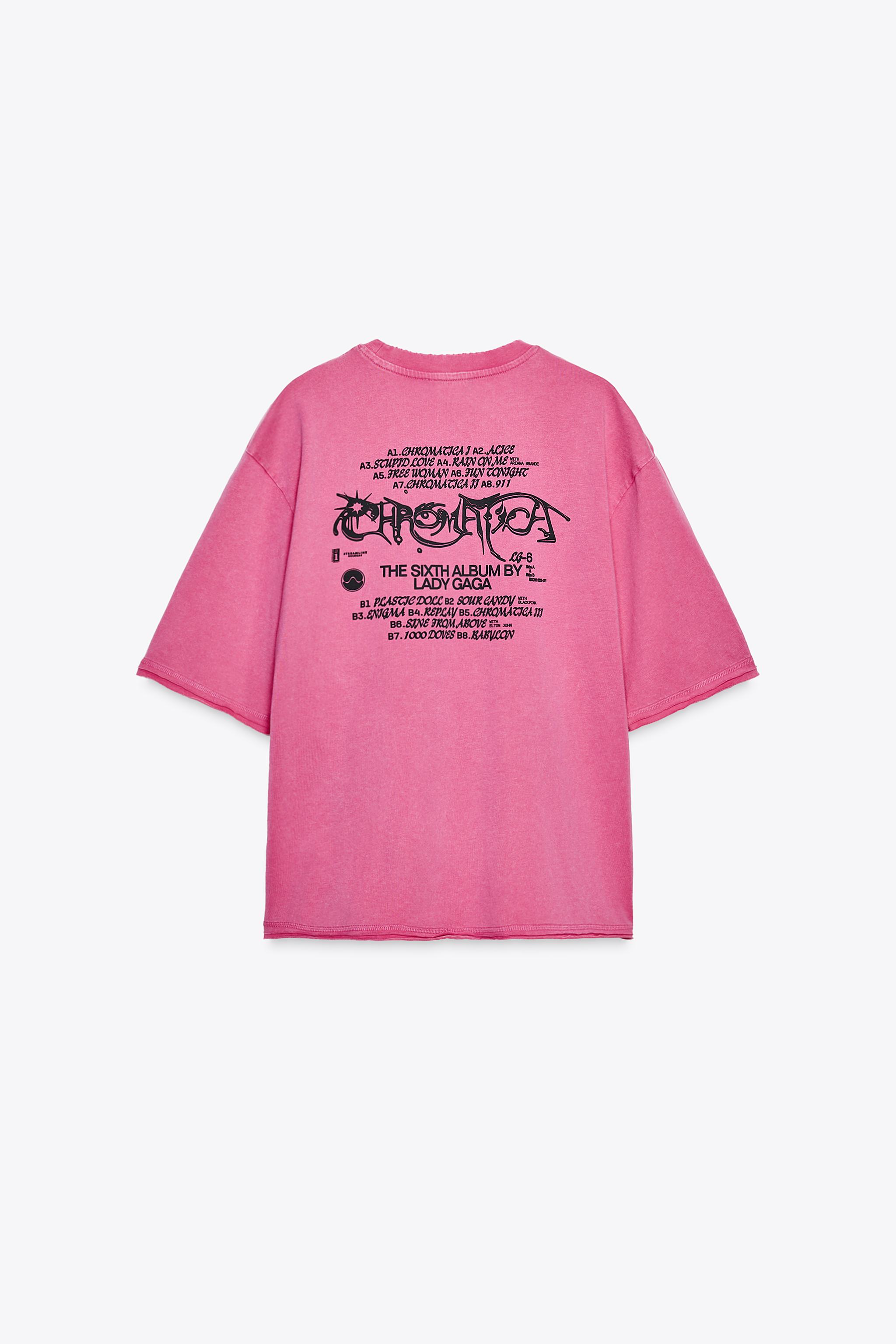 gaga LADY GAGA WASHED EFFECT T-SHIRT - Pink | ZARA United States