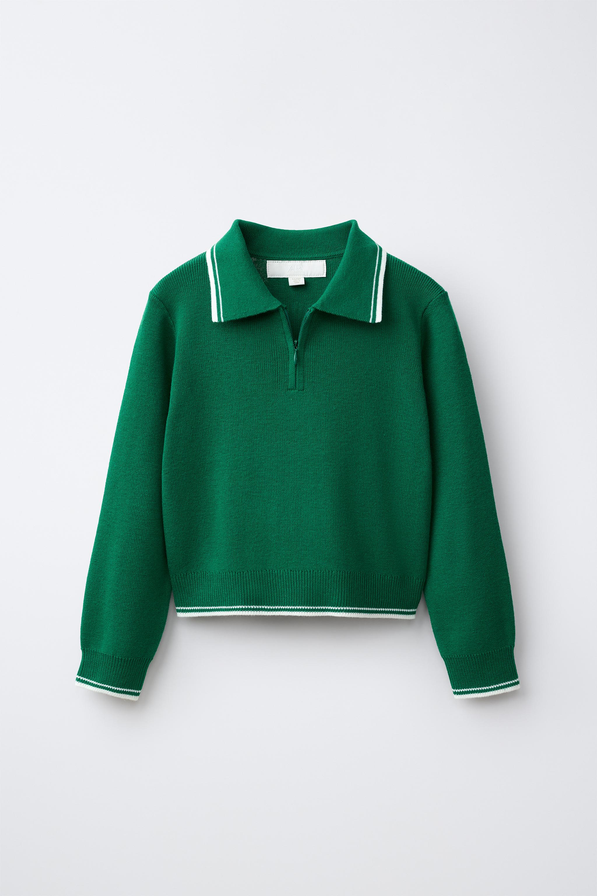 KNIT ZIP-UP JUMPER - Green | ZARA United States