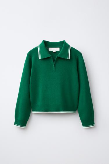 JERSEY PUNTO CREMALLERA - Verde de Zara - Imagen 0