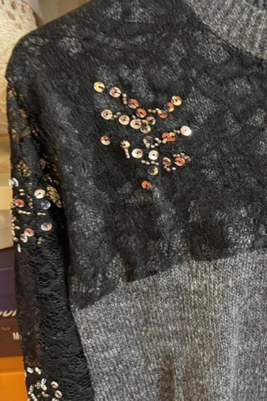 KNIT SWEATER WITH LACE AND SEQUINS - Image 4