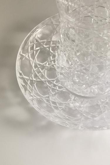 RAISED DESIGN GLASS MUG AND SAUCER - 990 by Zara - Image 3
