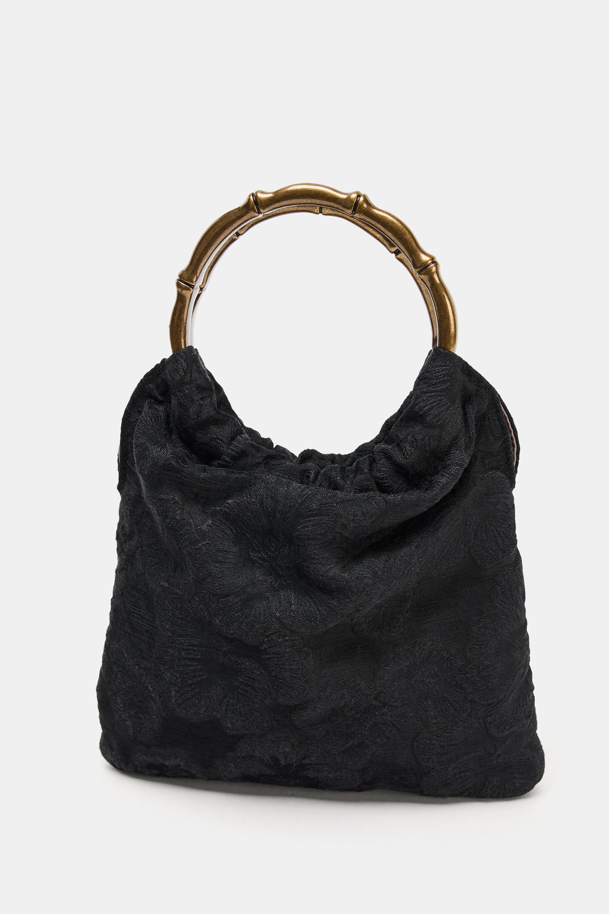 EMBROIDERED MINI BUCKET BAG