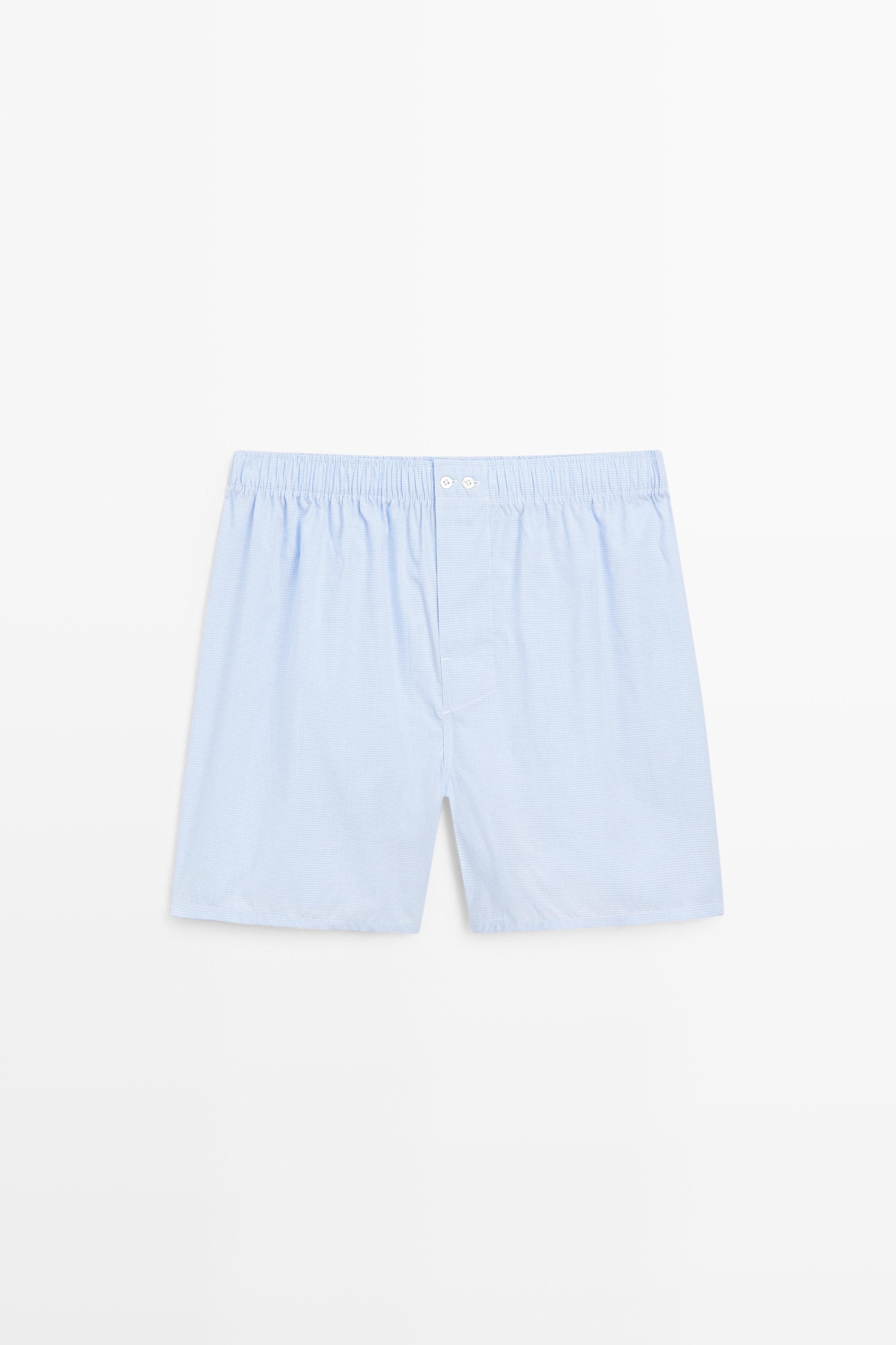 Caleçon micro-carreaux 100 % coton