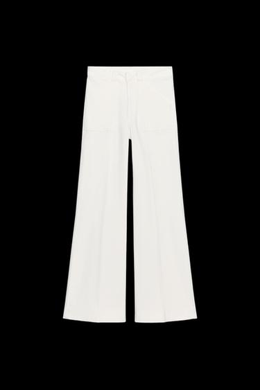 Zara ZW COLLECTION HIGH RISE FULL LENGTH JEANS - Oyster-white - Image 0