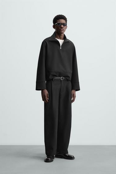 SUDADERA CUELLO CREMALLERA TÉCNICA - Negro de Zara - Imagen 0