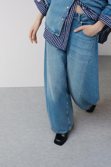 TRF ハイウエストオーバーサイズバルーンデニムパンツブルーZaraのTRF ハイウエストオーバーサイズバルーンデニムパンツ - ブルー