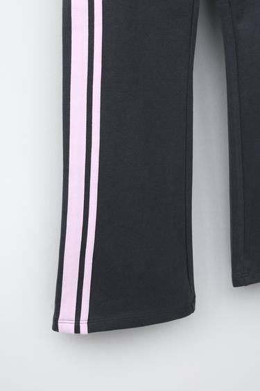 FLARE LEGGINGS WITH SIDE STRIPES - Anthracite grey by Zara - Image 3