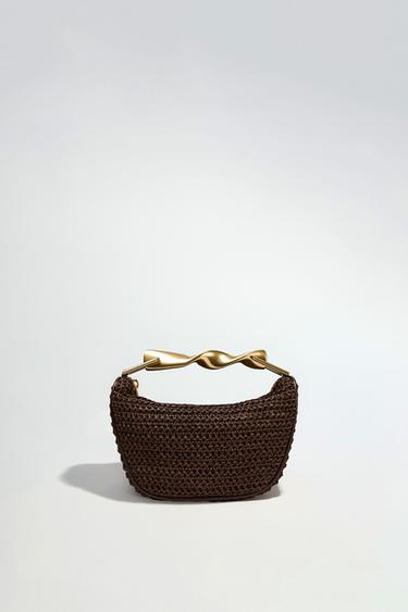 MINI BAG WITH METAL HANDLE - Chocolate by Zara