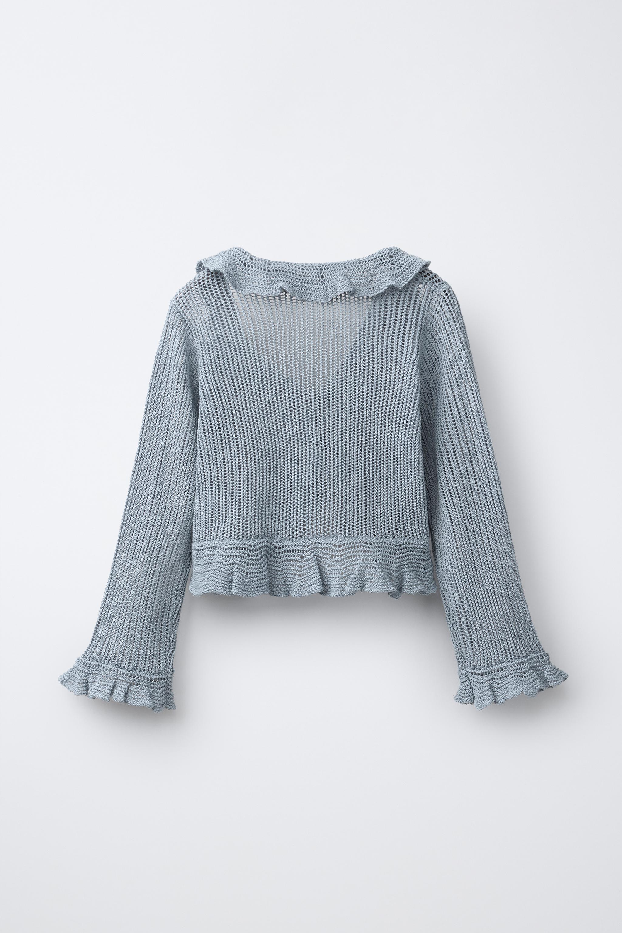 GILET EN MAILLE À VOLANT