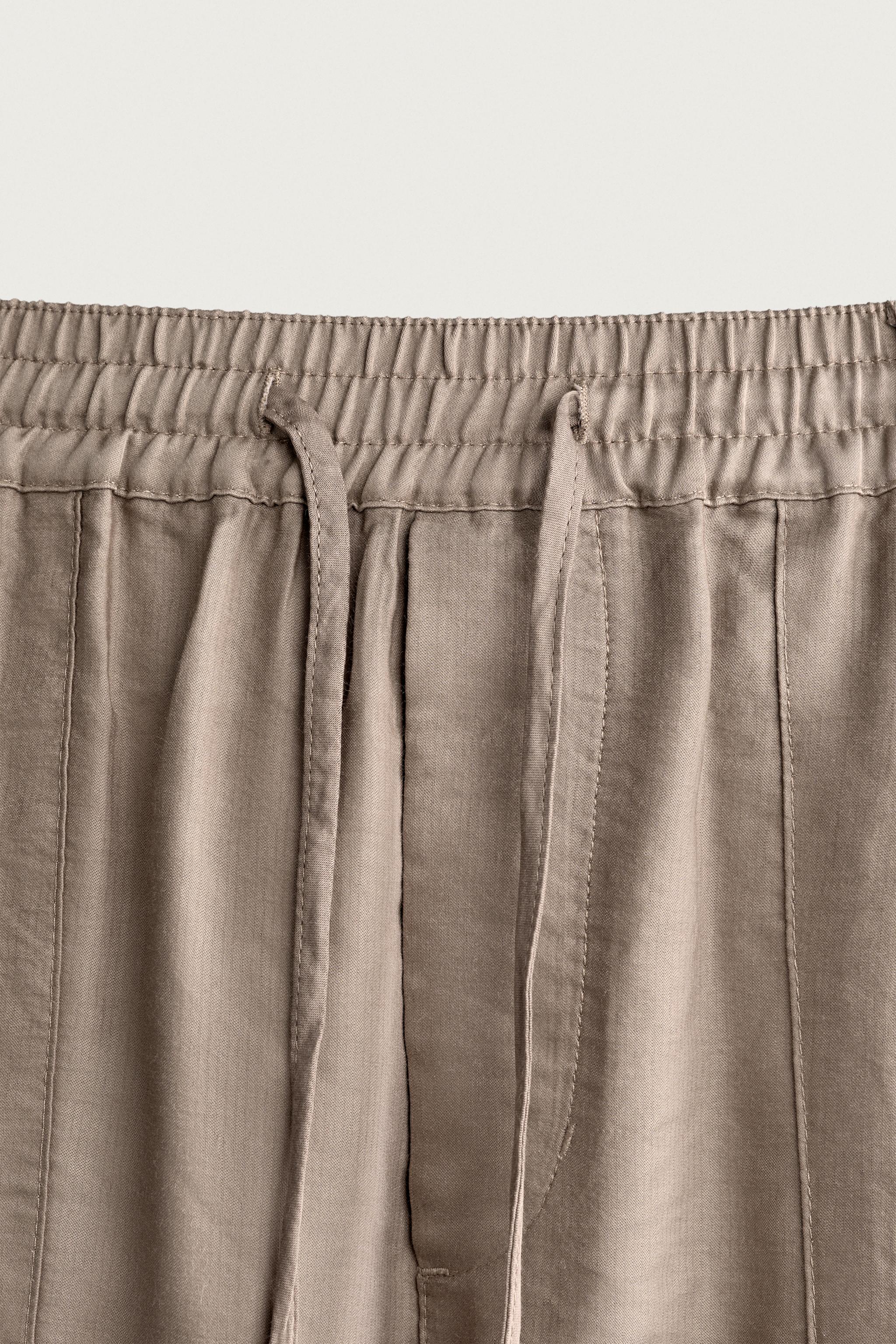 Мужские брюки Zara RELAXED FIT FLOWY PANTS — фото 9
