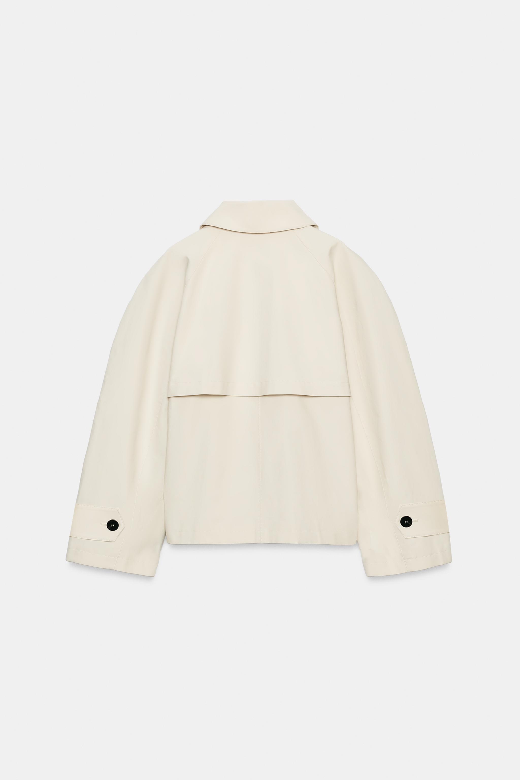 Zara ZW COLLECTION KISA TRENÇKOT görsel 8
