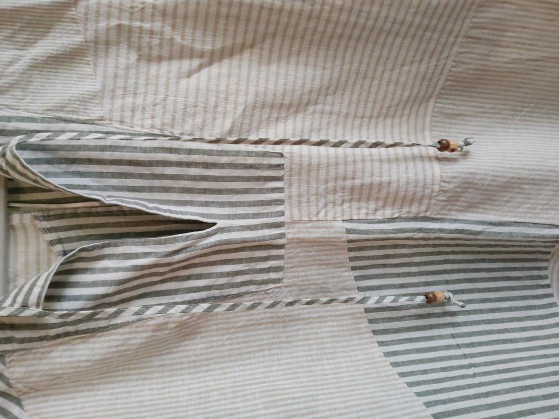 LINEN BLEND PATCHWORK KAFTAN DRESS - Image 3