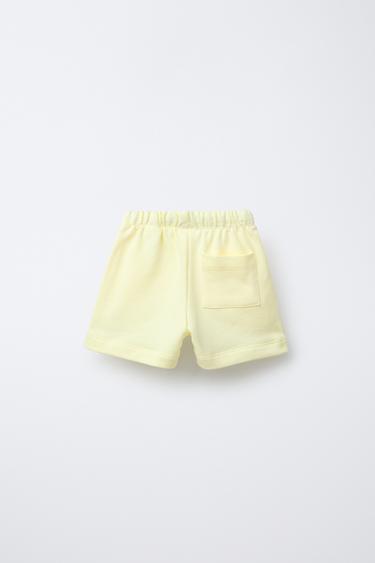 PLUSH JERSEY BERMUDAS WITH SLOGAN - Yellow by Zara - Image 1