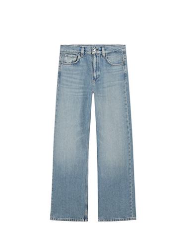 Jean wide leg taille haute - Bleu d'eau de Zara