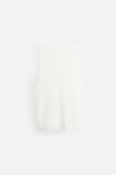 DÉBARDEUR TANK EN MAILLE - Écru de Zara - Image 7
