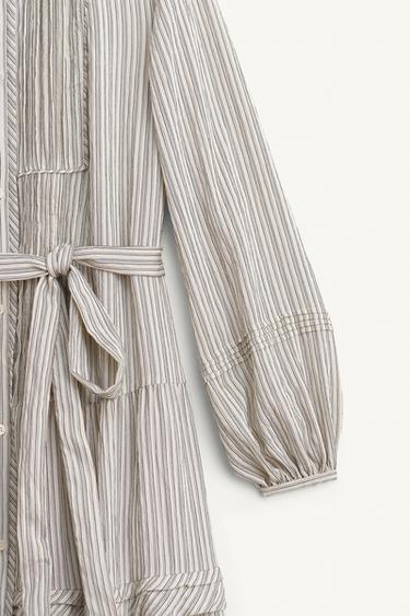 ROBE ROMANTIQUE AVEC CEINTURE LIMITED EDITION - rayures de Zara - Image 8