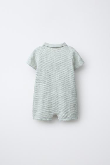 TEXTURED KNIT PLAYSUIT - Pastel green by Zara - Image 1