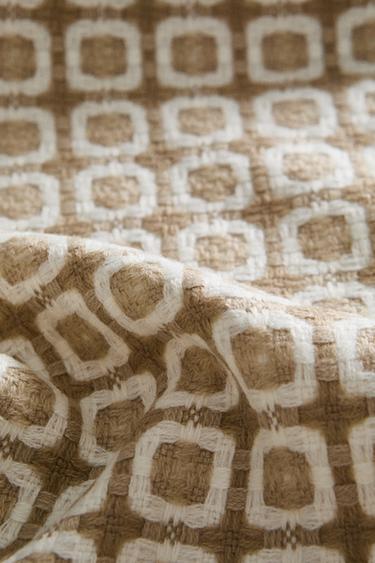 TEXTURED CHECK THROW - Beige by Zara - Image 3