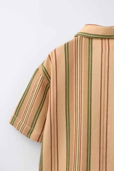 STRIPED RUSTIC SHIRT - Orange by Zara - Image 3