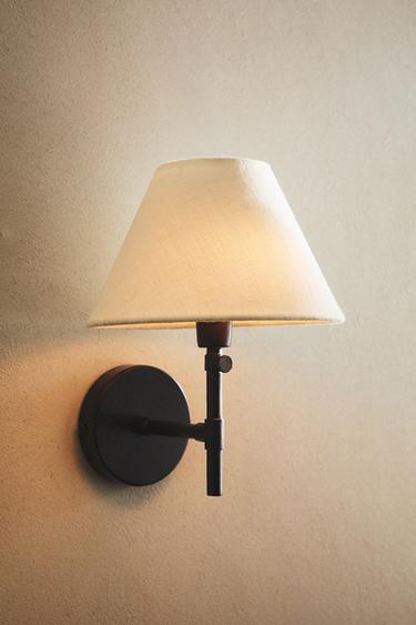 LAMP | WALL LIGHT WITH LINEN LAMPSHADE - Ecru by Zara