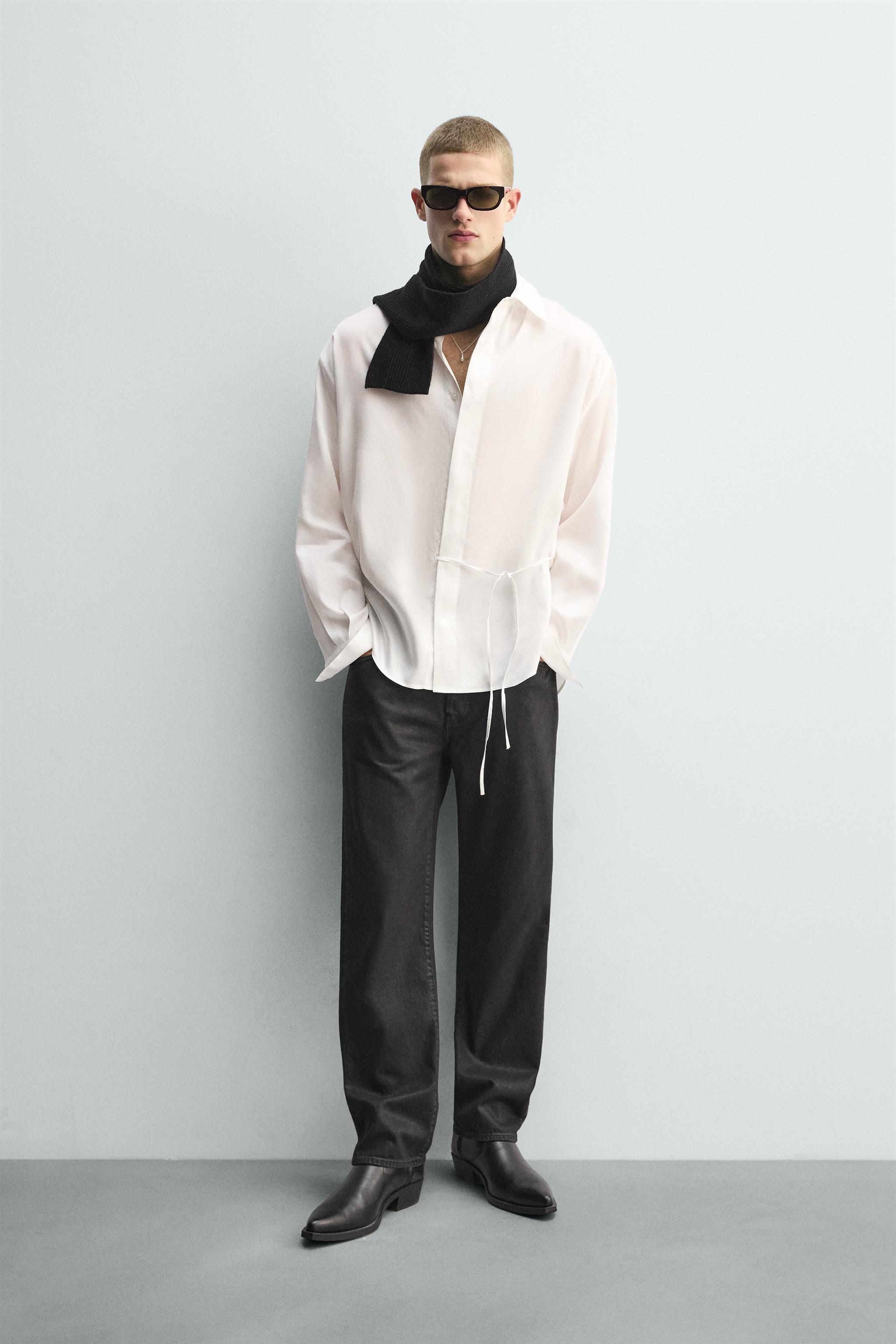 FLOWY TIE SHIRT - White | ZARA United States