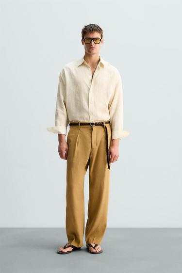 LIMITED EDITION 100% LINEN ABSTRACT PRINT SHIRT - Printed by Zara - Image 0