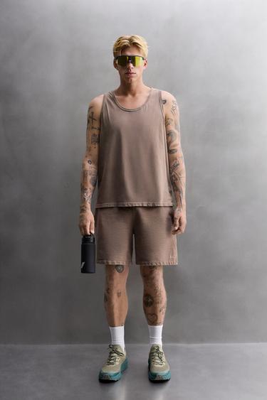 Zara TRAINING TANK TOP - Burgundy - Image 0