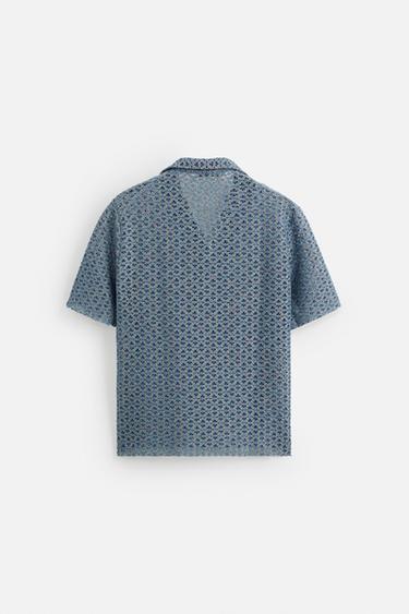OPEN TEXTURED SHIRT - Light blue by Zara - Image 8