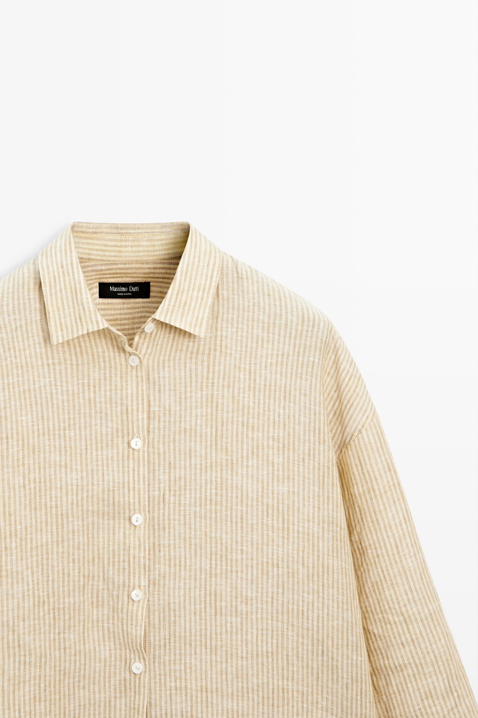 100% linen striped shirt