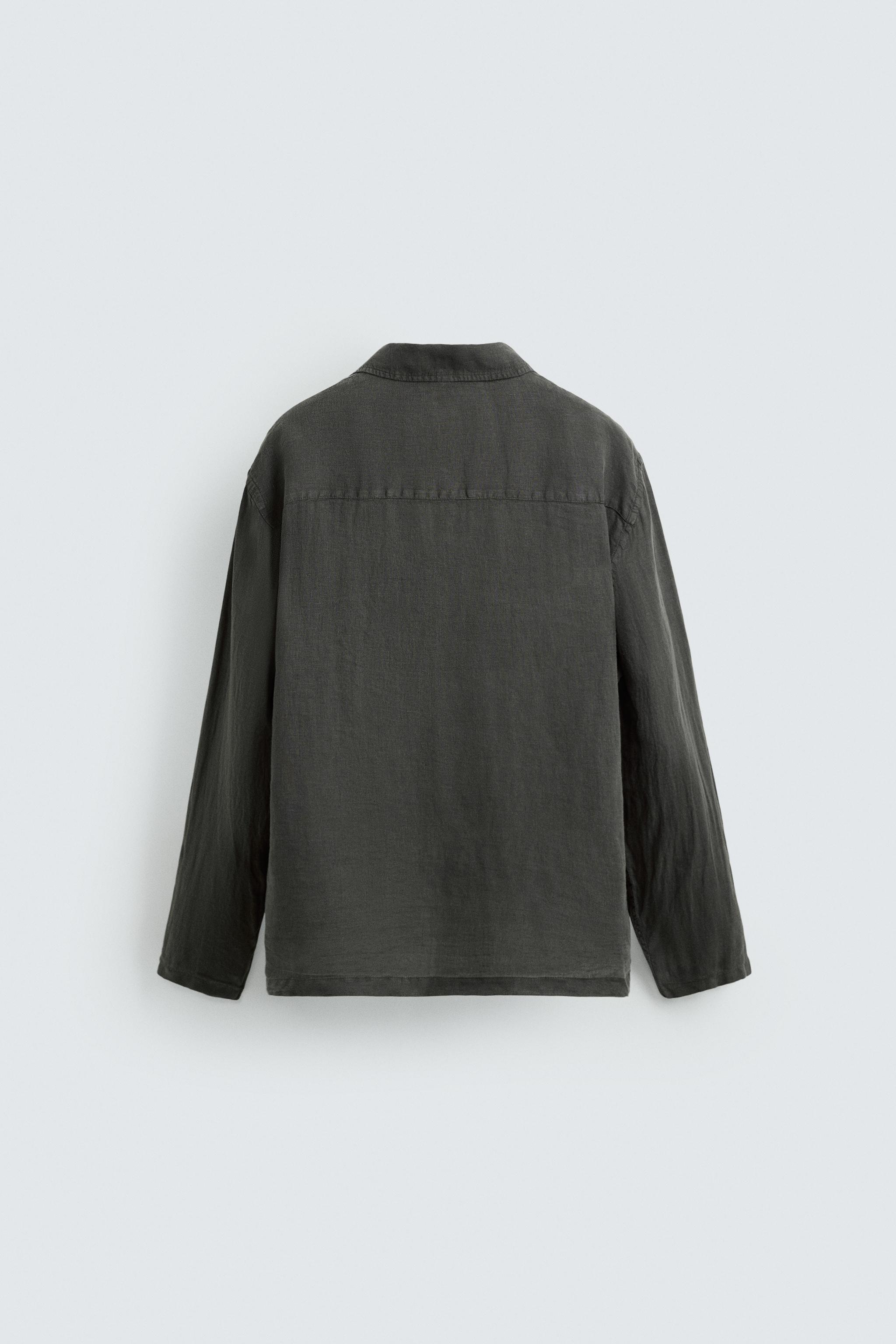 100% LINEN SHIRT - Gray / Tan | ZARA United States