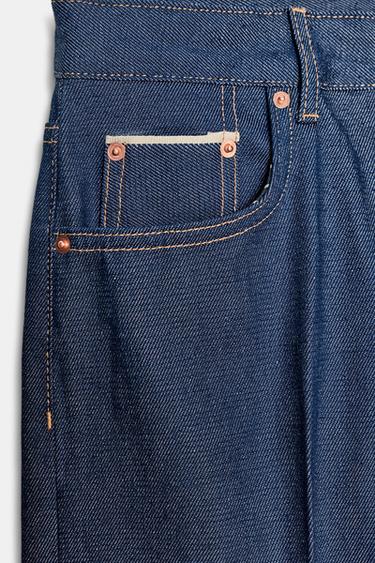 ZW COLLECTION SELVEDGE LOW-RISE JEANS - Blue by Zara - Image 6