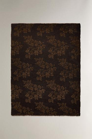 Zaras PLÄD I CHENILLE JACQUARD - Brun - Bild 0