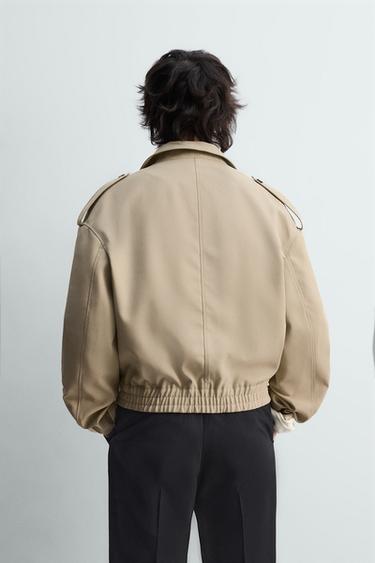 CROPPED FIT JACKET WITH TABS - Greenish by Zara - Image 2