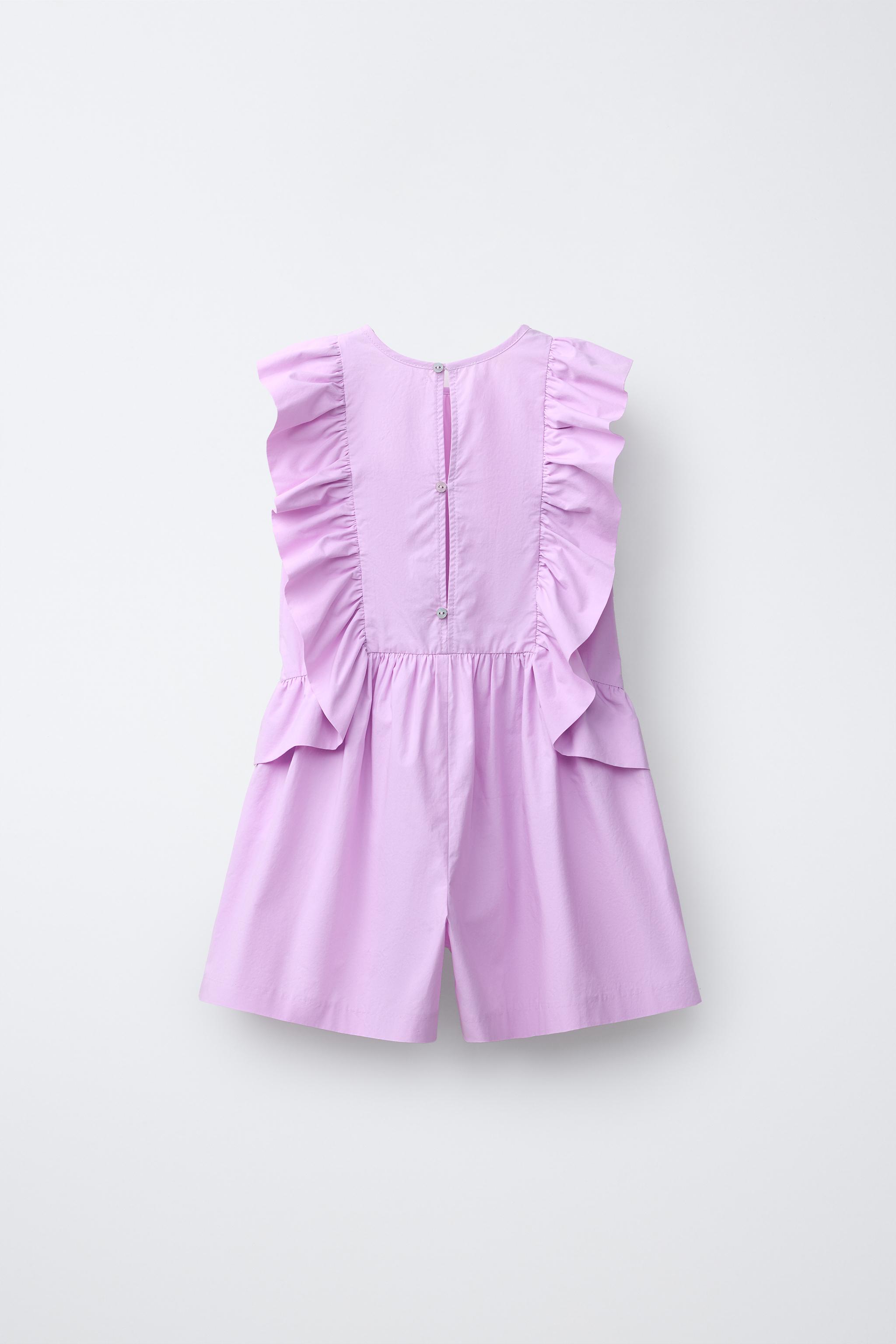 RUFFLED POPLIN DRESS — Light mauve (alternate view)