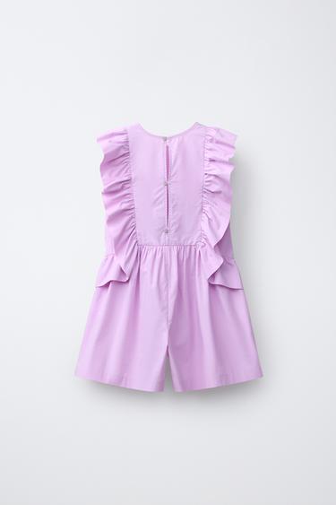 ROBE POPELINE À VOLANTS - Mauve clair de Zara - Image 1