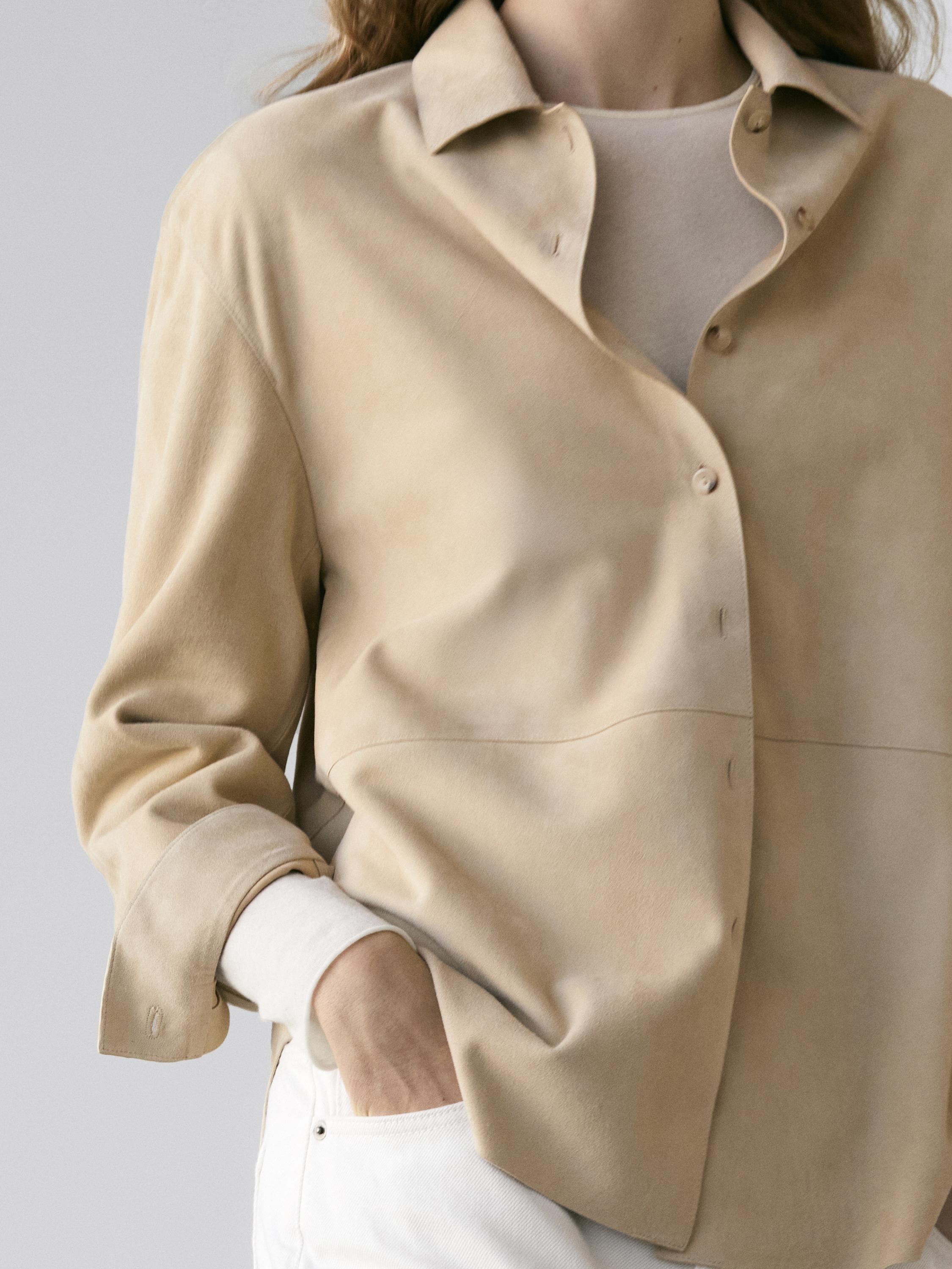 Suede leather shirt