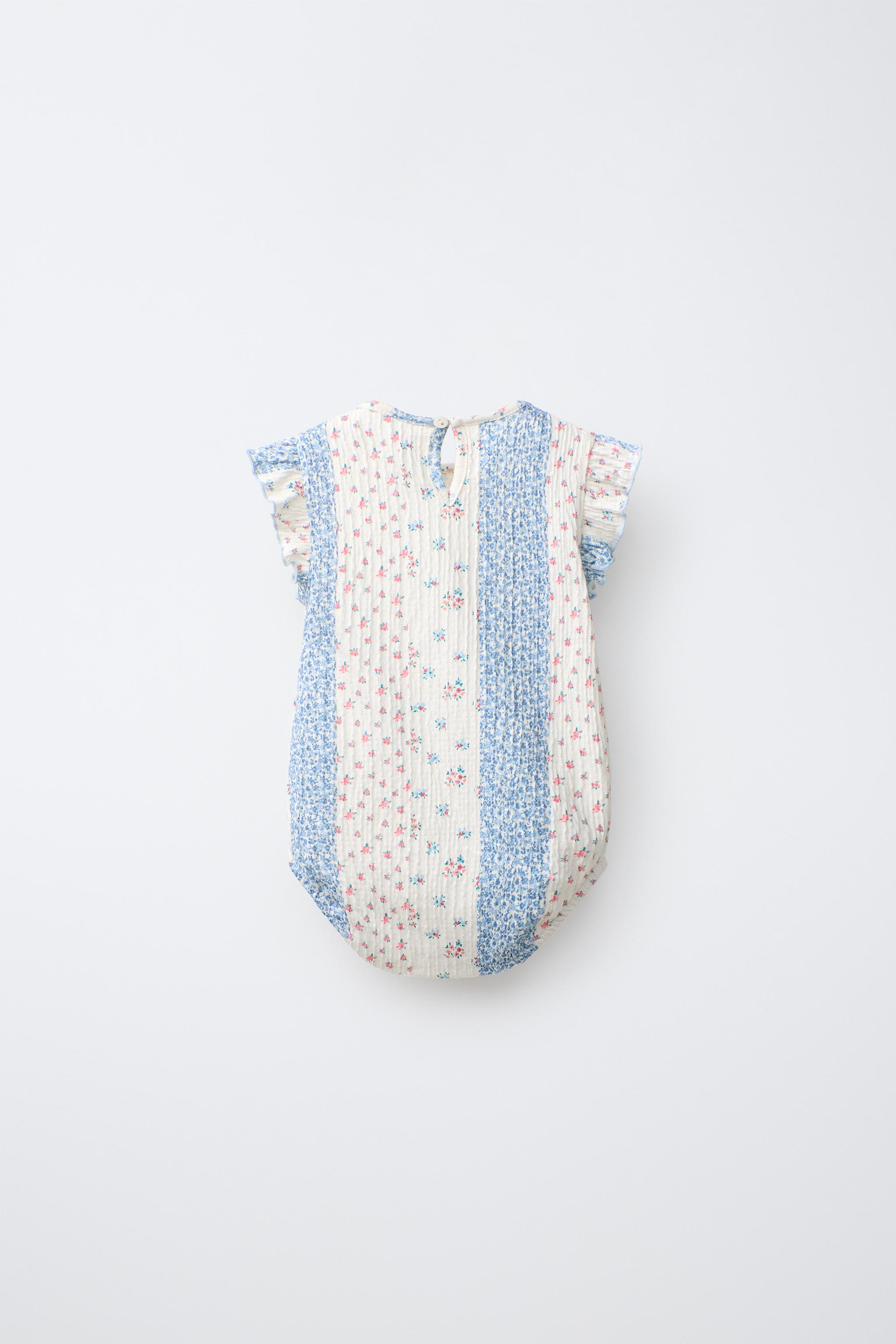 FLORAL PATCHWORK BODYSUIT — Blue / White (alternate view)