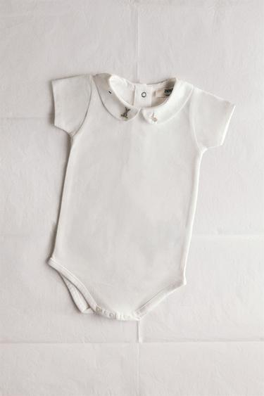 BODY BÉBÉ LAPINS ET FLEURS - Blanc cassé de Zara - Image 4