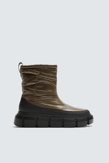 BOTA ACOLCHOADA - Caqui-claro da Zara