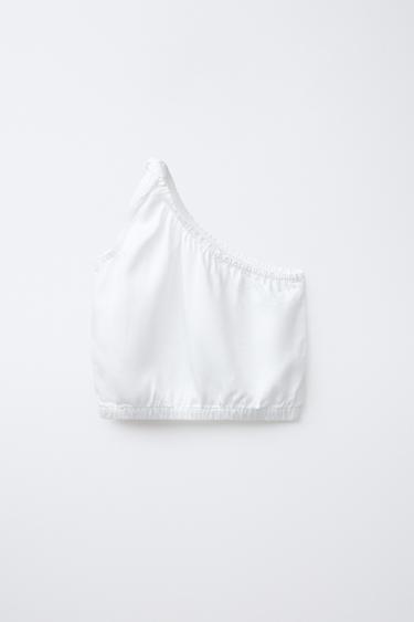 TOP COL ASYMÉTRIQUE - Blanc de Zara - Image 1