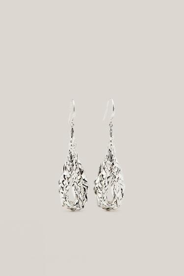 Pendientes textura cesta - LIMITED EDITION - Plata de Zara